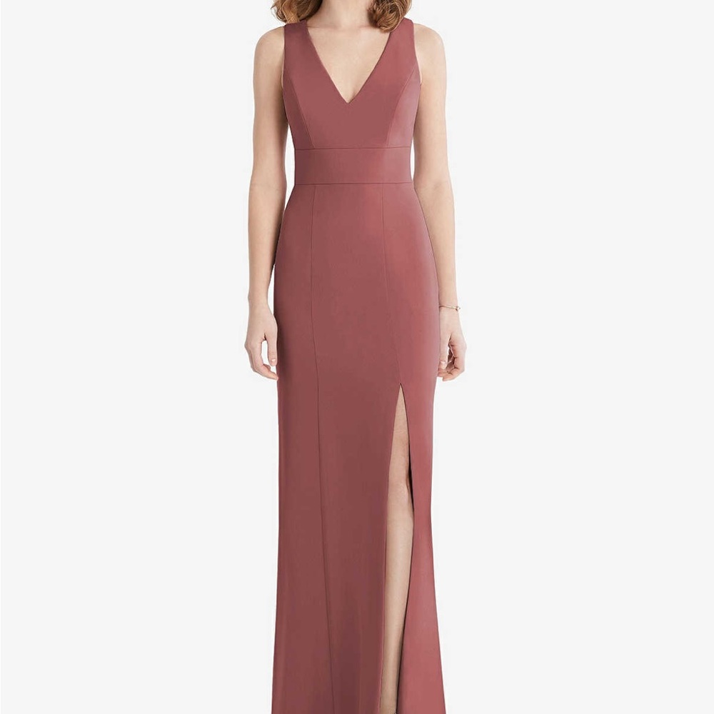 Dressy group - CRISS CROSS BACK TRUMPET W/ FRONT SLIT - ENGLISH ROSE - small